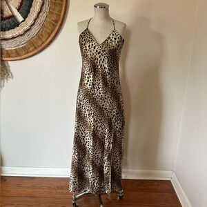 Victoria’s Secret slip maxi dress sexy vintage Y2K leopard print Woman's M